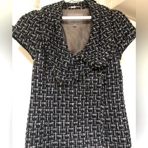 Classiques Entier cap sleeve blazer, navy blue silver and black